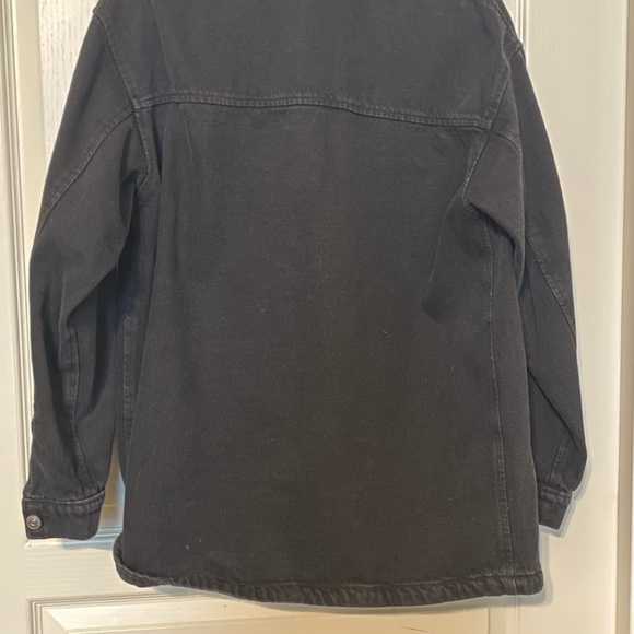 H&M Black Denim Oversized Jacket, XXS - Picture 2 of 3